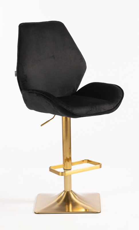 HR350KW Fekete modern velúr szék arany lábbal