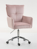 HR250K Púder Rózsaszín modern velúr szék krómozott lábbal