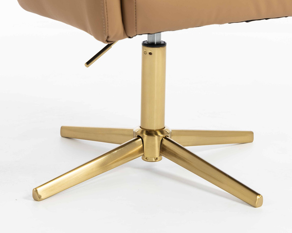 HR250CROSS Karamell Színű Prémium Soft Műbőr Szék Arany Lábbal