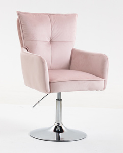 HR250N Púder Rózsaszín modern velúr szék krómozott lábbal