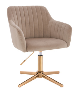 HR190CROSS Latte Modern Velúr Szék Arany lábbal