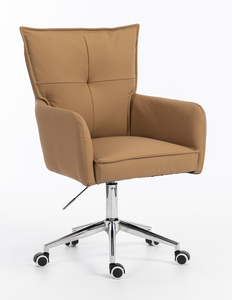 HR250K Karamell Színű Prémium Soft Műbőr Szék Krómozott Lábbal