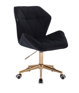 HR212K Fekete modern velúr szék arany lábbal