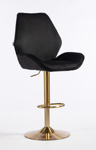 HR350W Fekete modern velúr szék arany lábbal
