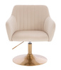 HR190N Krémszínű Modern Velúr Szék Arany lábbal