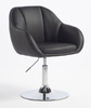 HR2055N Fekete Modern Műbőr Szék Krómozott lábbal