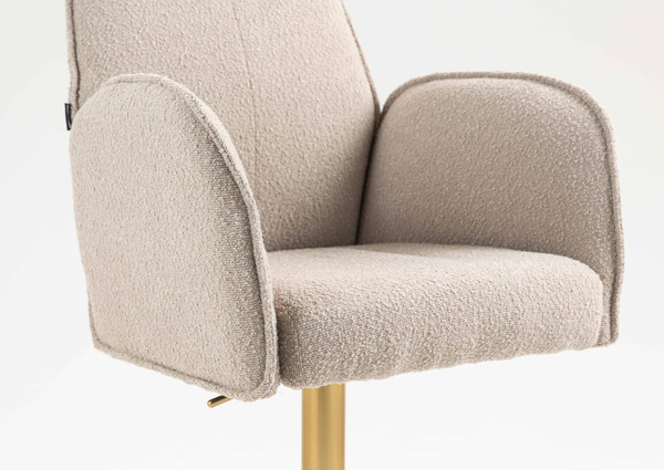 HR280W Latte modern boucle szék arany lábbal