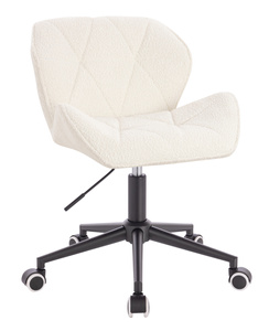 HR111K Krémszínű modern boucle  szék fekete lábbal