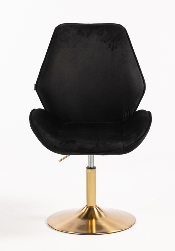 HR350N Fekete modern velúr szék arany lábbal