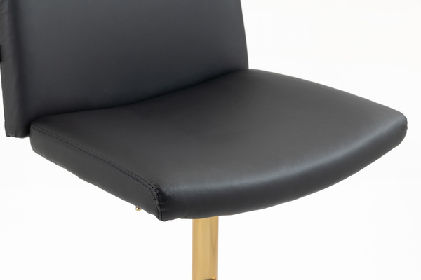 HR150W Fekete Modern Műbőr Szék Arany lábbal