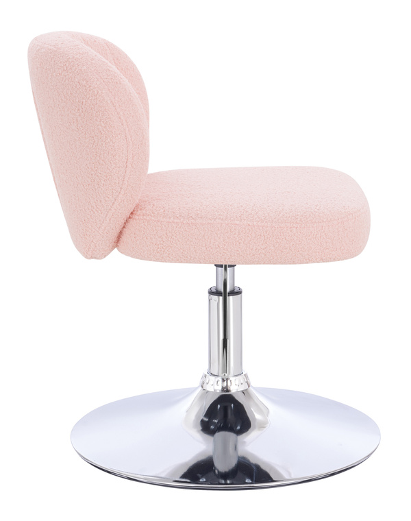 HR193N Púder Rózsaszín modern boucle szék krómozott lábbal