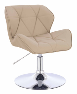 HR111N Krémszínű Műbőr Premium Soft szék krómozott lábbal