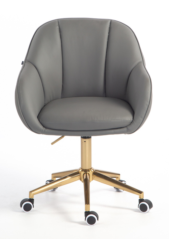 HR2055K Szürke Modern Műbőr Szék Aany lábbal