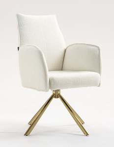 HR280 CSILLAGLÁB Krémszínű modern boucle szék arany lábbal