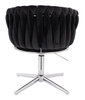 HR750CROSS Fekete Modern Velúr Szék Krómozott lábbal