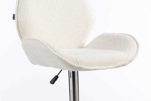 HR350W Krémszínű modern boucle szék krómozott lábbal