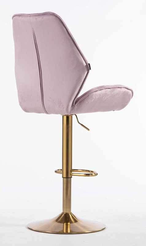 HR350W Halványlila modern velúr szék arany lábbal