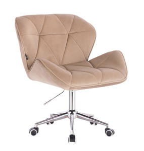 HR111K Latte modern velúr szék krómozott lábbal
