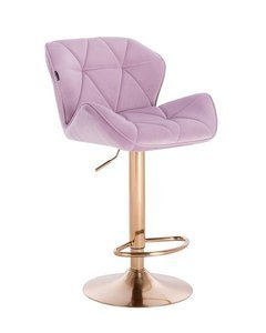 HR111W Halványlila modern velúr szék arany lábbal