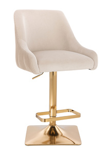 HR920KW Krémszínű Modern Velúr Szék Arany lábbal