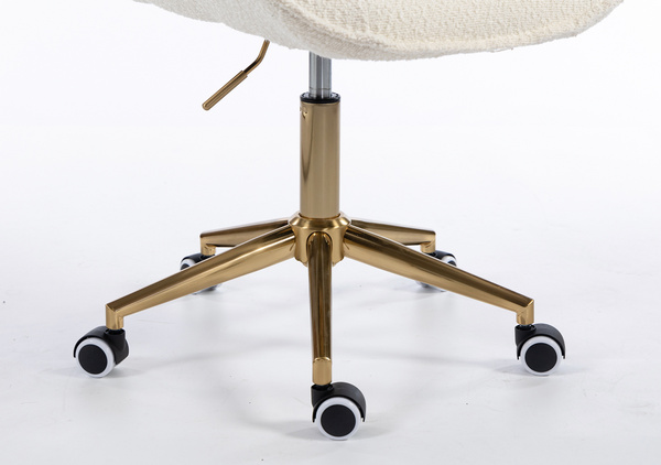 HR350K Krémszínű boucle velúr szék arany lábbal