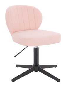 HR193CROSS Púder Rózsaszín modern boucle  szék fekete lábbal