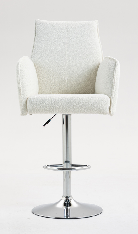 HR280W Krémszínű modern boucle szék krómozott lábbal