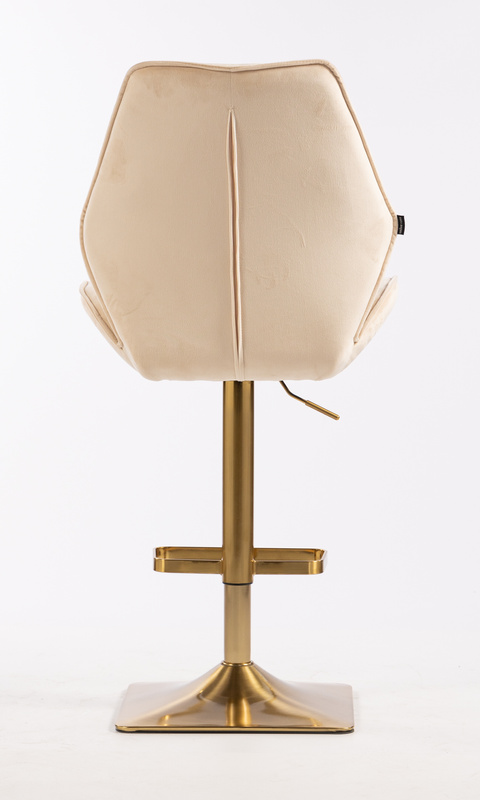 HR350KW Krémszínű modern velúr szék arany lábbal