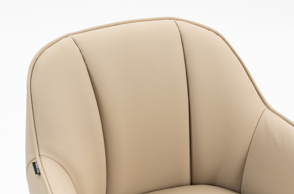 HR2055N Krémszínű Modern Műbőr Szék Fekete lábbal