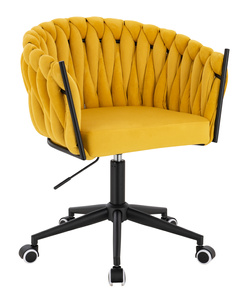 HR750K Sárga Modern Velúr Szék Fekete lábbal