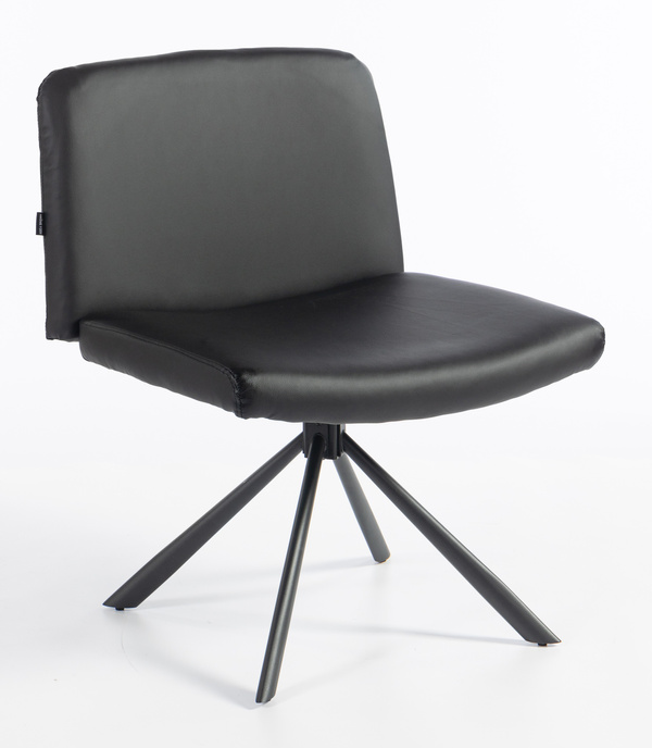 HR150 CSILLAGLÁB Fekete Modern Műbőr Szék Fekete lábbal