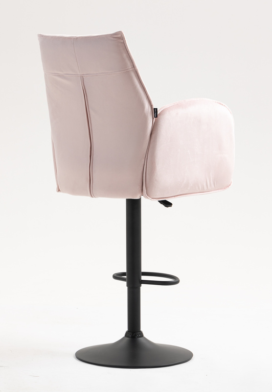 HR280W Puder Rózsaszín  Modern Velúr Szék Fekete lábbal