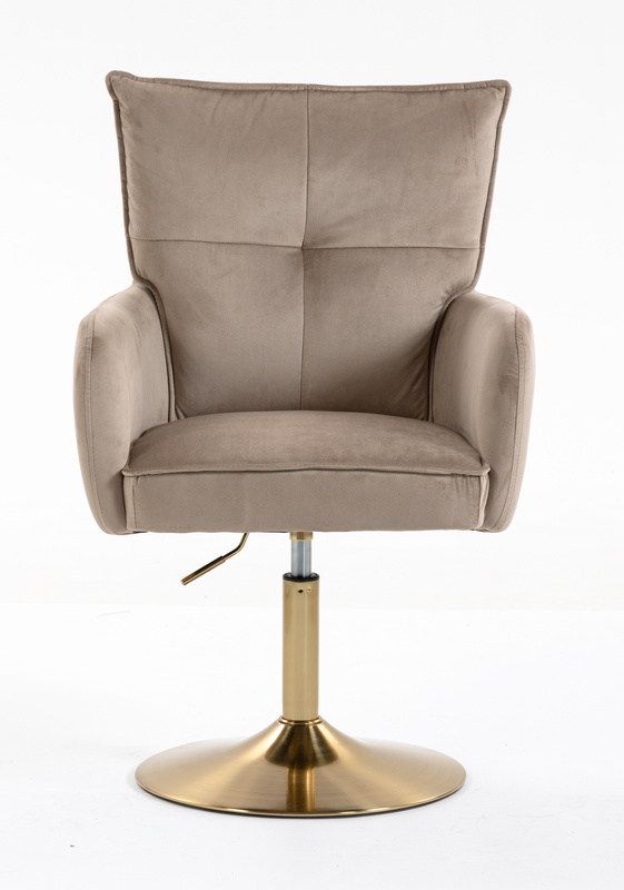 HR250N Latte modern velúr szék arany lábbal