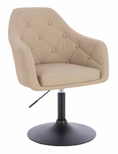 HR831N Krémszínű Műbőr Premium Soft szék fekete lábbal