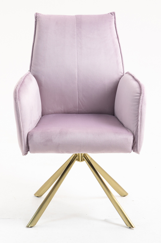 HR280 CSILLAGLÁB Halványlila Modern Velúr Szék Arany lábbal