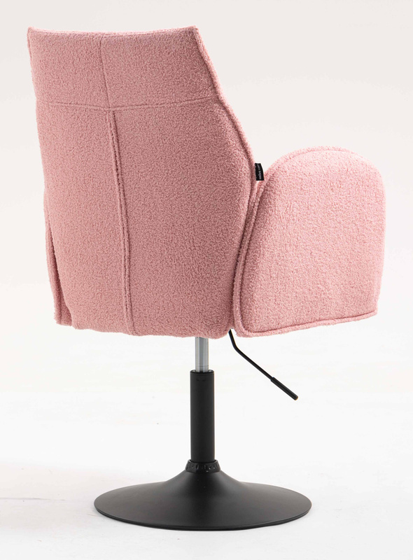 HR280N Púder Rózsaszín modern boucle szék fekete lábbal