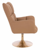 HR650N Karamell Műbőr Premium Soft szék arany lábbal