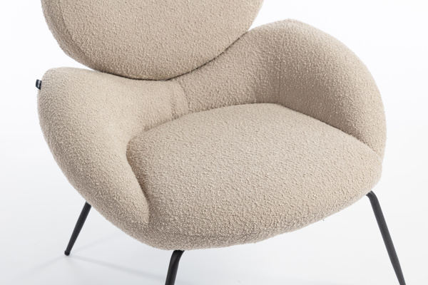 HR2045 Latte modern boucle szék fekete lábbal