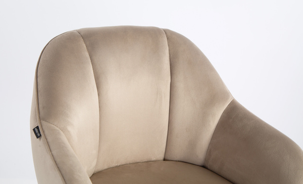 HR2055W Latte Modern Velúr Szék Arany lábbal