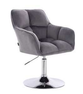 HR550N Grafit modern velúr szék krómozott lábbal