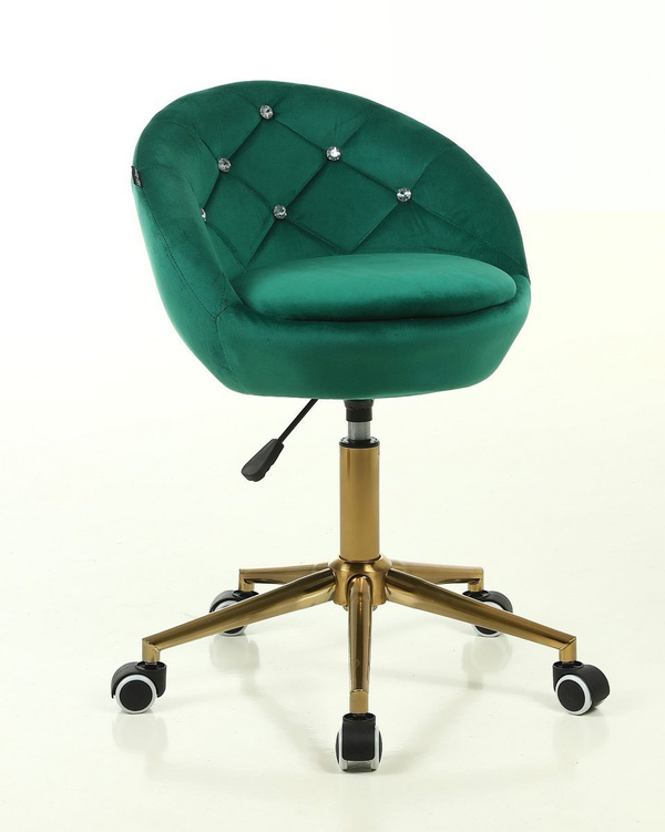 HR948K Sötétzöld Modern Velúr Szék Arany lábbal