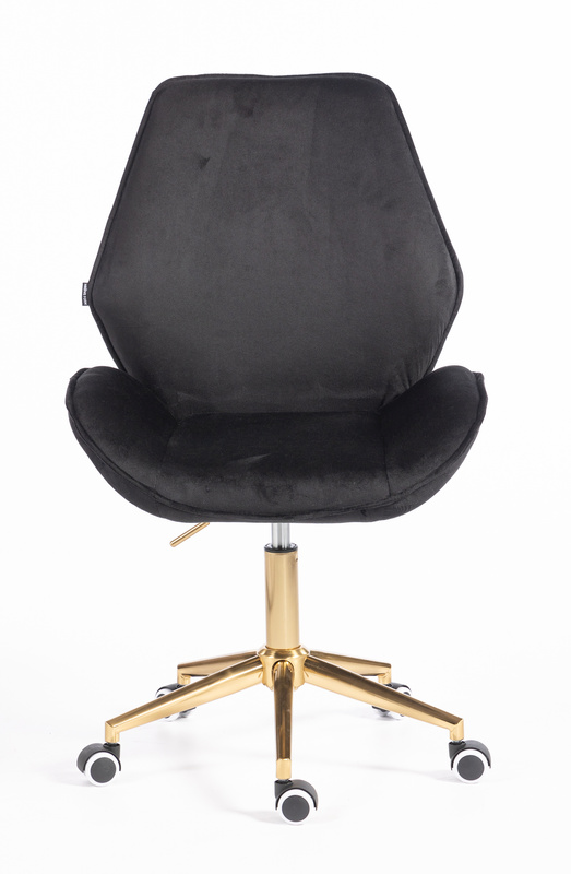HR350K Fekete modern velúr szék arany lábbal