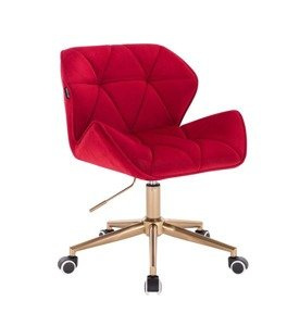 HR111K Vörös modern velúr szék arany lábbal