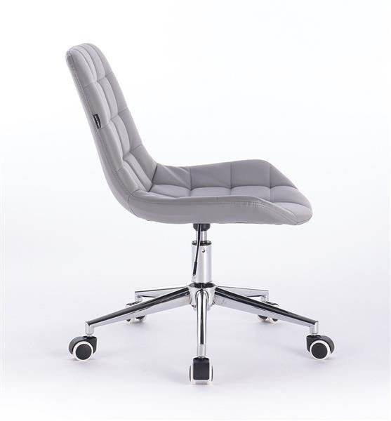 HR590K Szürke modern műbőr szék krómozott lábbal