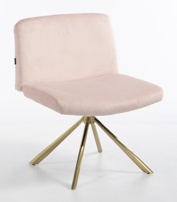 HR150 CSILLAGLÁB Púder Rózsaszín Modern Velúr Szék Arany lábbal
