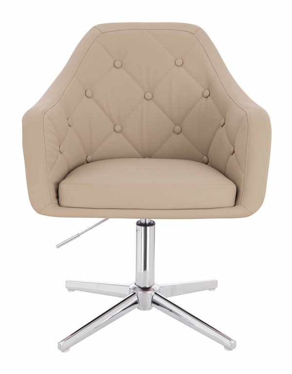 HR831CROSS Krémszínű Műbőr Premium Soft szék Krómozott lábbal