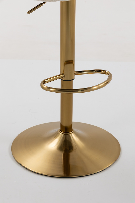 HR2055W Krémszínű Modern Boucle Szék Arany lábbal