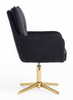 HR250CROSS Fekete modern velúr szék arany lábbal