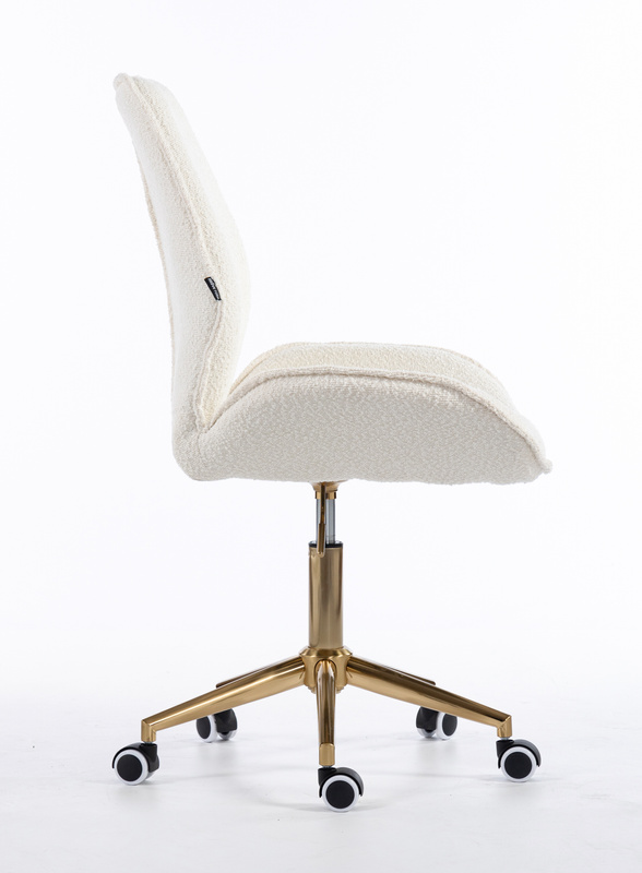 HR350K Krémszínű boucle velúr szék arany lábbal