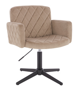 HR802CROSS Latte Modern Velúr Szék Fekete lábbal